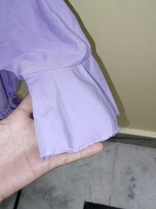Lavender Bell Sleeve Peplum Top