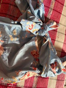 Floral Blue Cotton Blouse