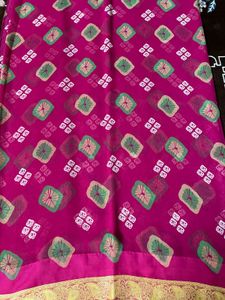 rose colour fully light weight saree with blouse