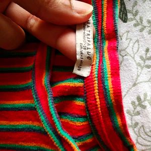 Stylish Red Striped Dress
