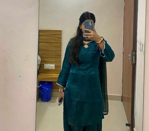 Elegant Teal Silk Kurta Set