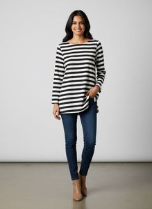 Striped Long Sleeve Tunic Top