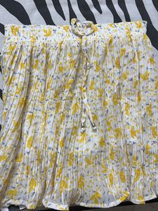 Yellow cute Floral Skirt