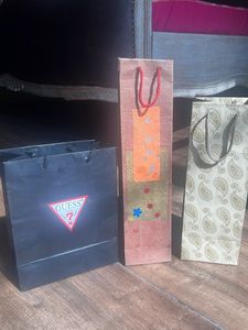 Paper Bags- 1 Guess bag, 2 wine holders/bags