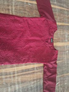 Elegant Maroon Sequined Kurta