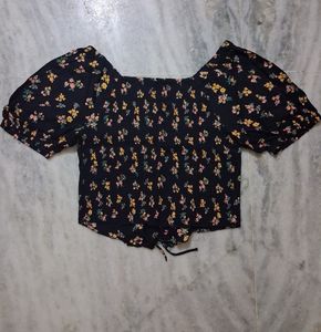 Floral Print Puff Sleeve Top