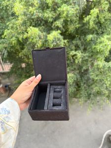 Embroidered Black Velvet Pouch