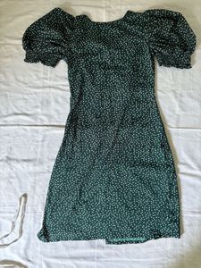 Chic Green Polka Dot Dress