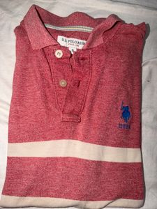 U.S. Polo Assn. pink Striped  Shirt
