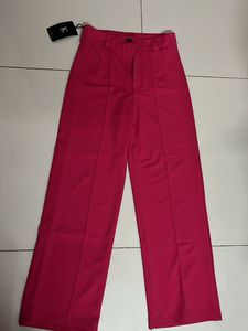 High Waist Hot Pink Wide Leg Trousers