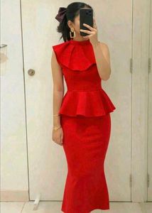 Red Peplum Bodycon Partwear Dress