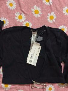 Zara Black Cropped Cardigan