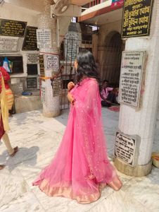 long anarkali suit with dhuptta