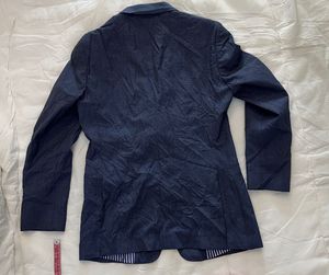 Men's Blue Blazer &amp; Striped Shirt Set
