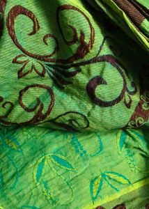 Green Floral Embroidered saree
