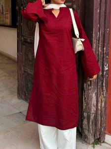 Maroon Cotton Kurta
