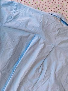 Light Blue Oversized Button-Up Shirt