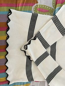 Striped Scalloped Sweater