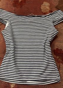 Chic Striped Off-Shoulder Top