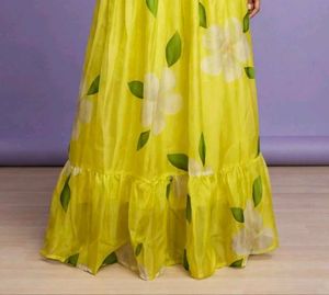 Vibrant Yellow Floral Maxi Dress