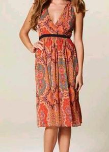 Boho Paisley Print Midi Dress