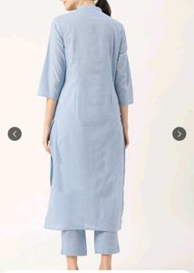 Blue Eyelet Kurta