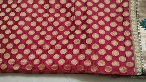 Beautiful Maroon &amp; Gold Dress Material