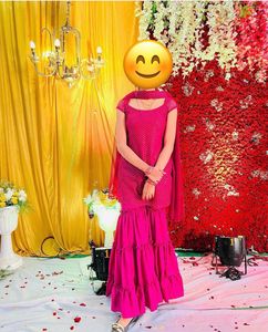 Stunning Pink Kurta Set with Sharara Pants