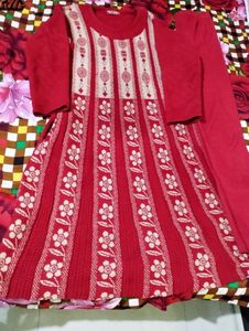 Women Woolen Frock Set With Legging