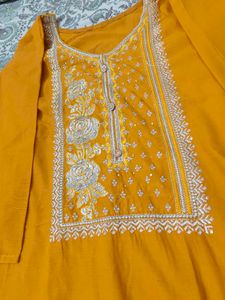 Vibrant Yellow Embroidered Kurta Set