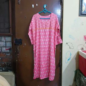 Pink Printed Kurta Set with Pants