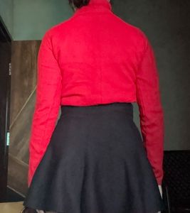 Chic Red Turtleneck Top