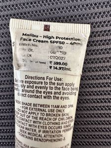 Malibu Face Cream SPF 50