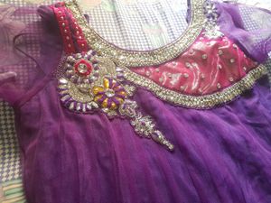 Designer Purple frock suite