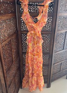 Zara Limited Edition floral Cutout Maxi Dress