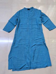 Teal Blue Cotton Kurta
