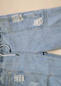 Distressed Light Wash Denim Pants
