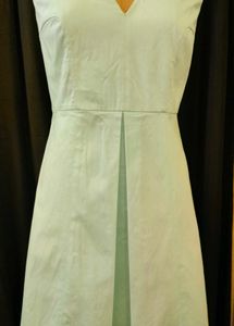 Mint Green V-Neck A-Line Dress