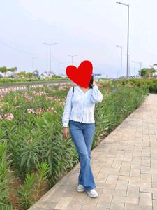 Light Blue Embroidered vero moda top