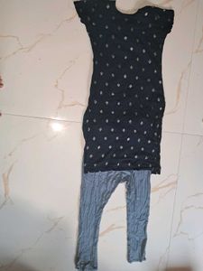 Stylish Navy Blue Kurta Set with Dupatta