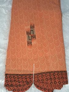 Elegant Orange Saree with Intricate Border without