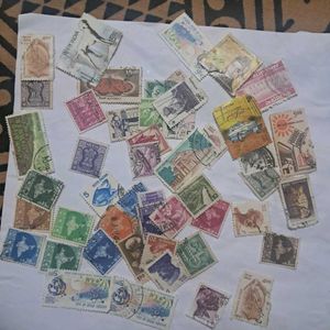 Collection of used vintage postage stamps