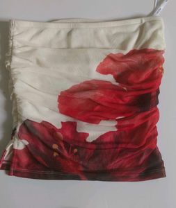 Floral Ruched Tube Top