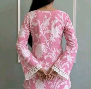 Elegant Pink Floral Kurta