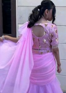 Pink Ruffle Ethnic Gown