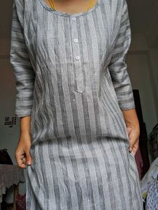 Striped Grey Kurta