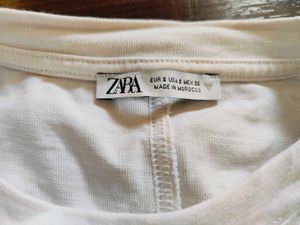 White 'Seattle' Long Sleeve Top from Zara.