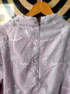 Lavender Top with Pearls