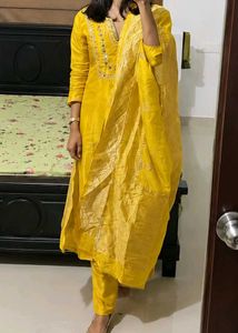 Elegant Yellow Kurta Set with Dupatta