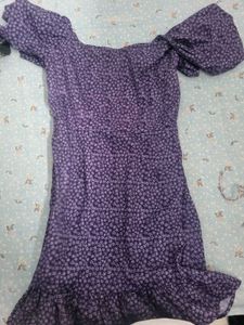 Stylish Purple Floral Mini Dress